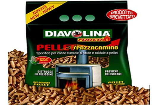 Diavolina Pulitore Stufe A Pellet, Distrugge la fuliggine