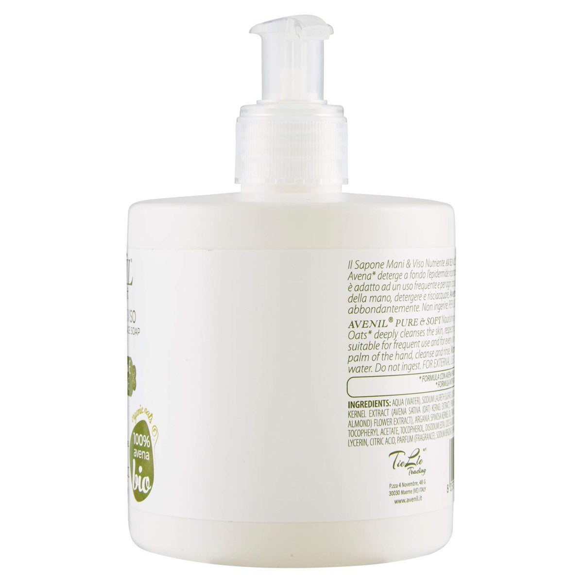 Avenil Pure & Soft Sapone Mani e Viso Nutriente Argan & Vitamina E, 300ml