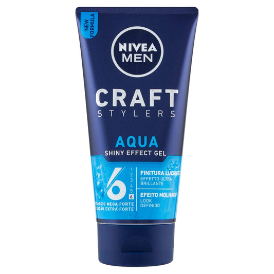 NIVEA MEN Styling Aqua Gel Capelli Effetto ultra bagnato con fissaggio mega forte, Wet Look, 150ml