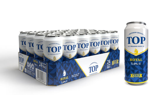 Ceres Top Royal - 24 Lattine 50 cl, Birra Lager Carattere deciso, Gusto Intenso, Premium Beer, Gradazione Alcolica 5,6°C
