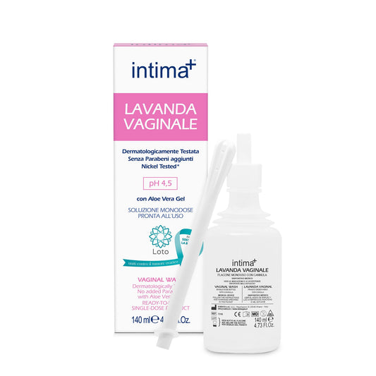 Intima+ I Lavanda Vaginale con Tea Tree Oil e Aloe Vera Gel, pH 4.5, Soluzione Monodose Pronta all'Uso, 140ml