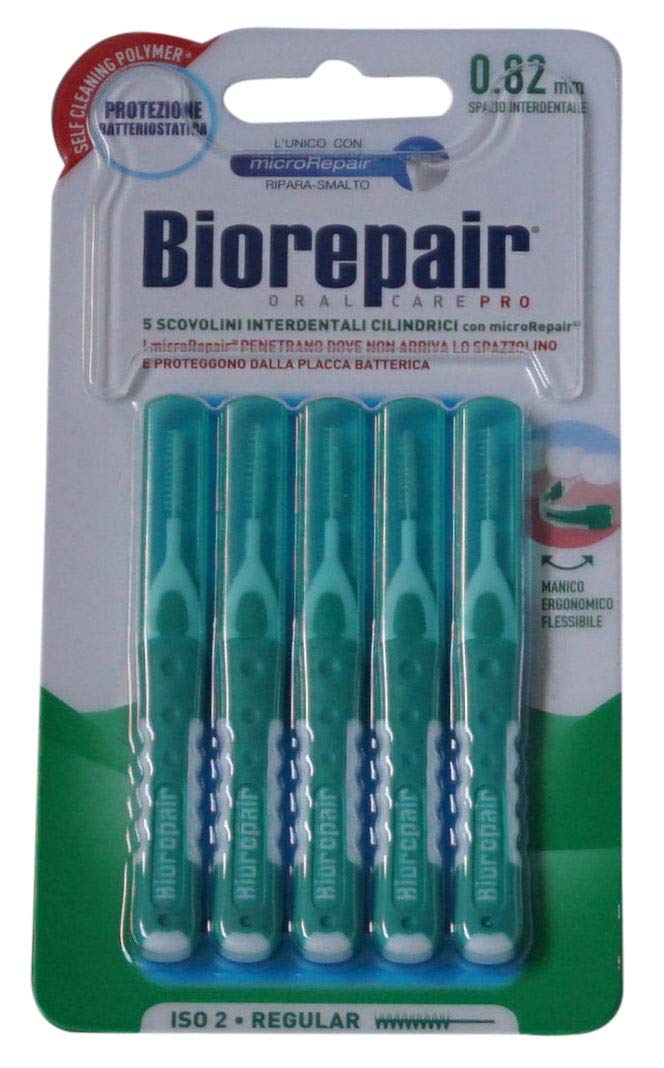 Biorepair, spazzola interdentale tra i denti, 5 pezzi, standard 0,82 mm, confezione da 2