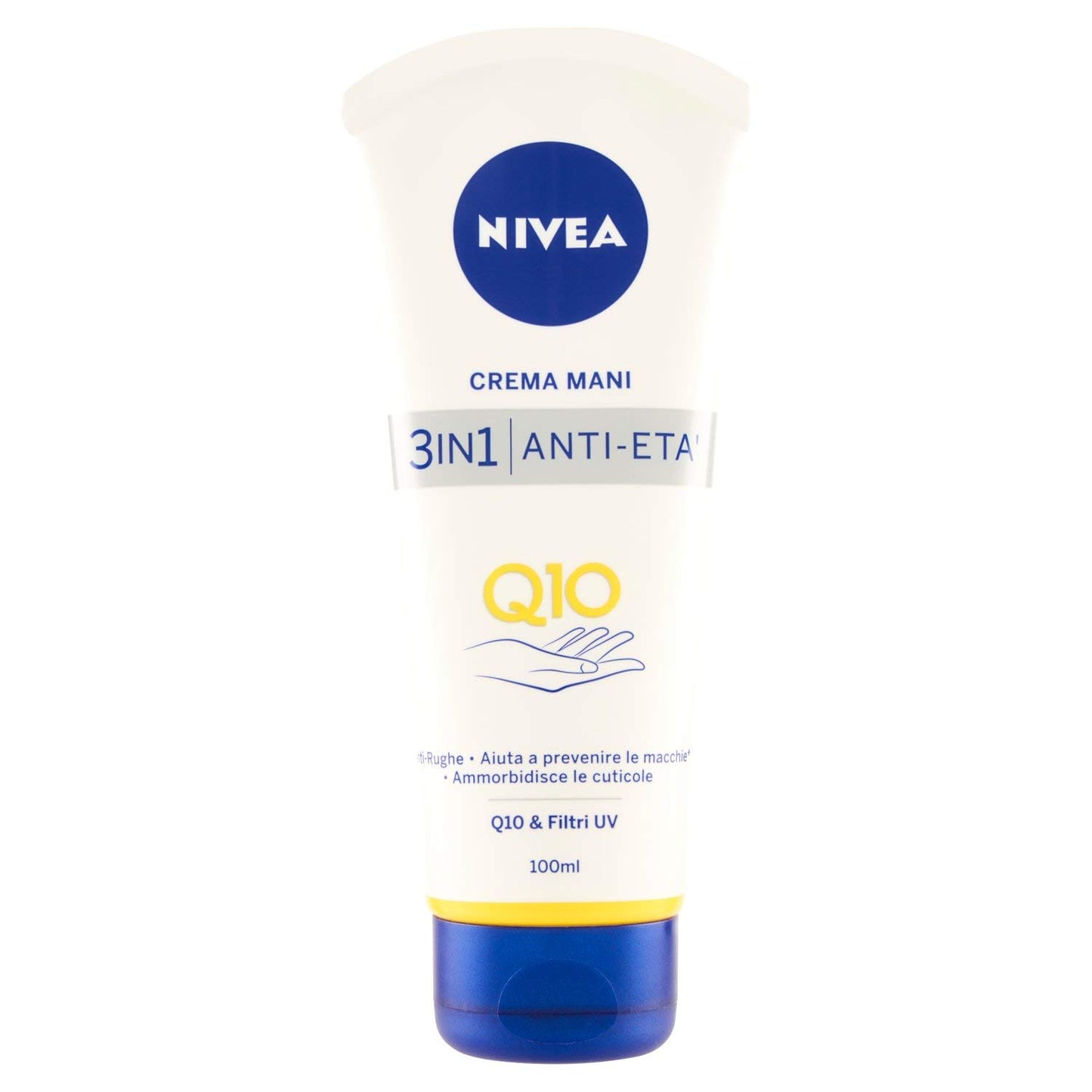 Nivea Crema Mani Anti Età Q10 Plus con Filtri UV, 6 Confezioni da 100 ml, Totale 600 ml