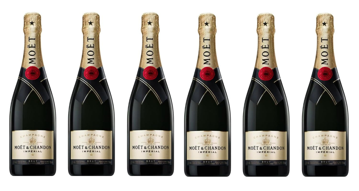CG94 - Moët & Chandon Impérial Brut Champagne, 750 ml, 12% Vol, Confezione Global Dream da 6 Bottiglie, Vino Spumante Francese