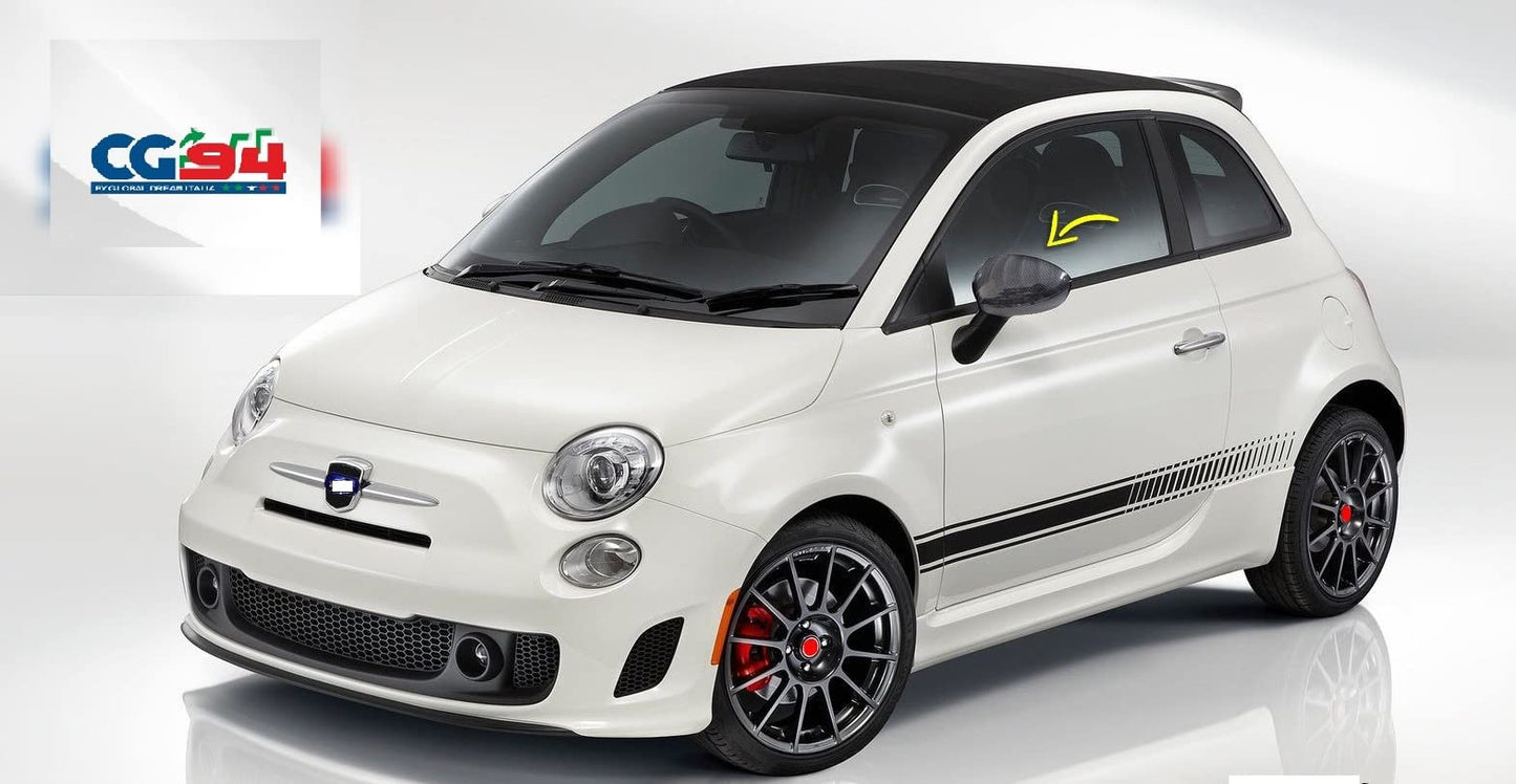 CG94 COPPIA CALOTTE SPECCHIO RETROVISORE SINISTRA + DESTRA EFFETTO CARBONIO COMPATIBILI 500 DAL 2007 IN POI