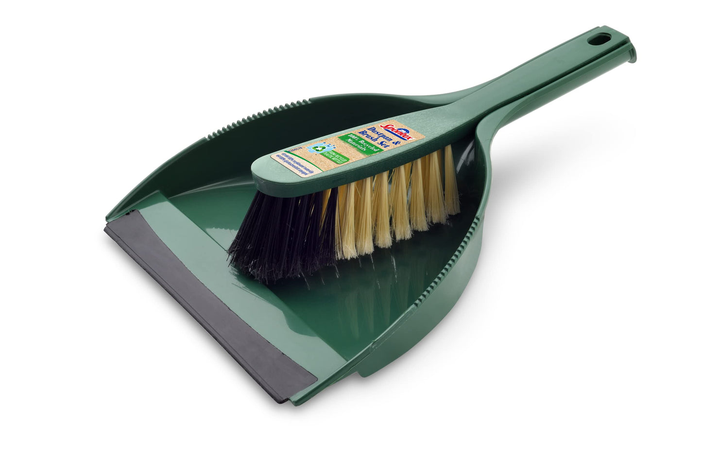 Spontex Set di scopino realizzato al 100% con materiali riciclati e 2 tipi di setole, pulizia efficiente e veloce, 1 set