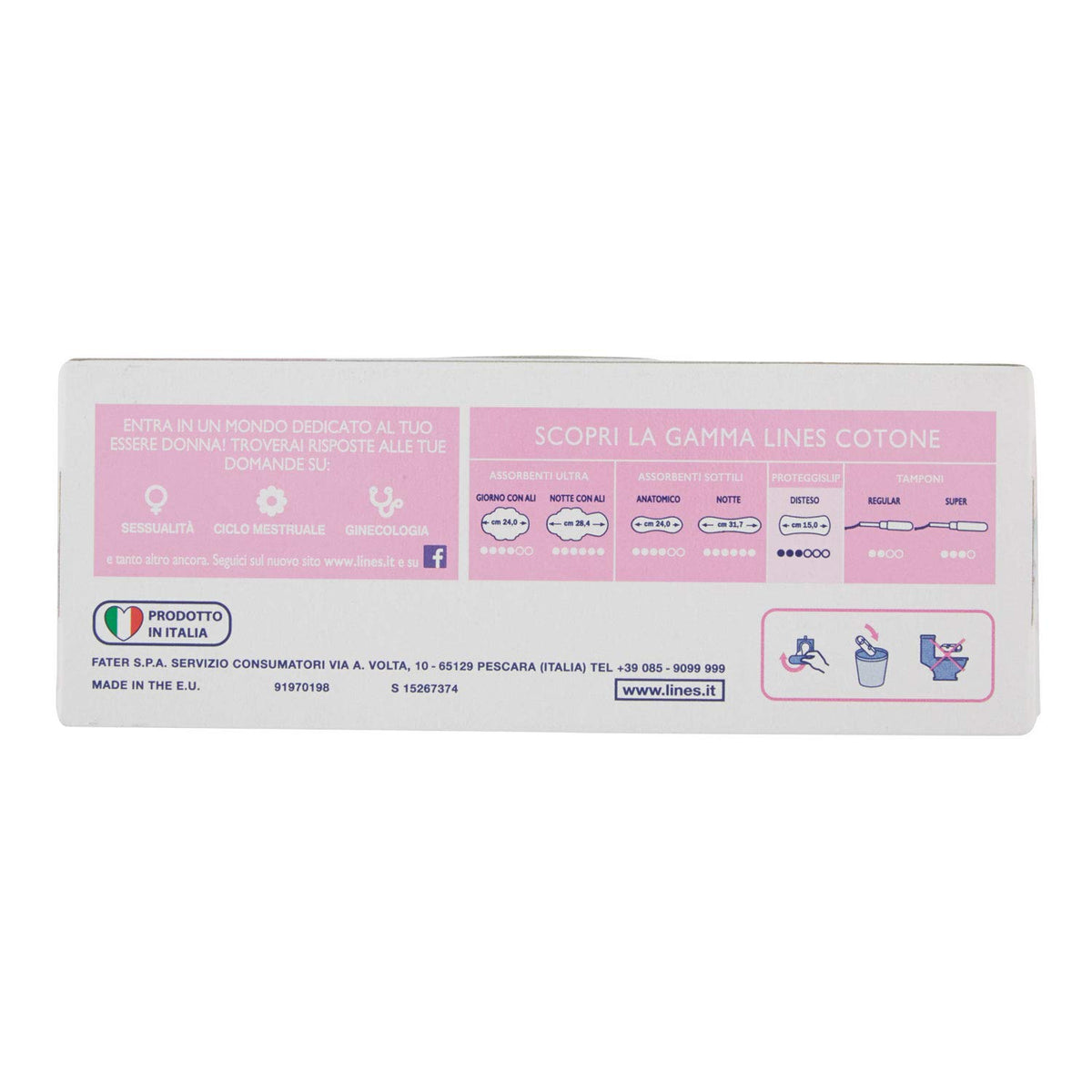 Lines Proteggislip Distesi 100% Cotone, Pacco da 24 Proteggislip