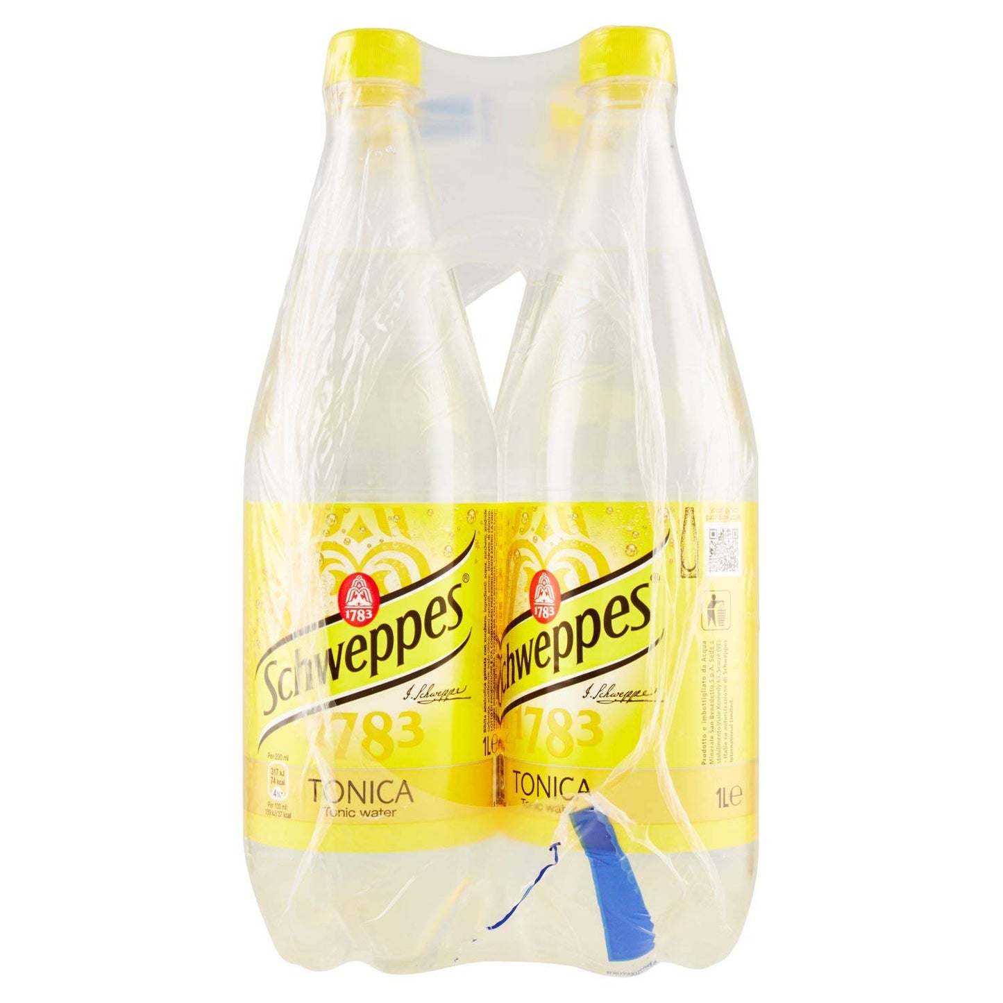 Schweppes Acqua Tonica Bibita Analcolica Gassata - Confezione da 6 x 1 Litro