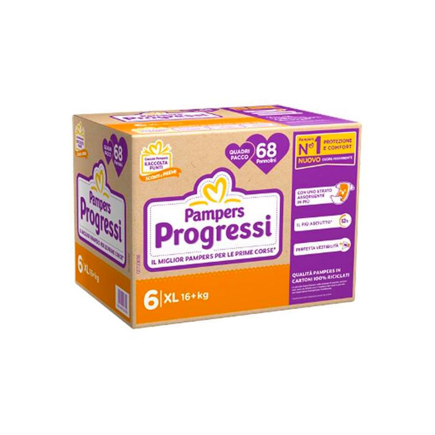 Pampers Progressi Quadri Pack Xl 68 Pannolini
