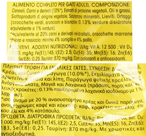 PURINA FRISKIES 5 Promesse Crocchette per Gatti Adulti con Coniglio, Pollo e Verdure Aggiunte Sacco da 2kg