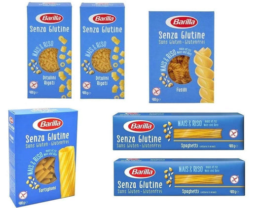 Test Pack Barilla Pasta Senza Glutine Senza Glutine Senza Glutine 2X Ditalini Rigati 2X Spaghetti 1x Fusilli 1x Tortiglioni ( 6 x 400g )