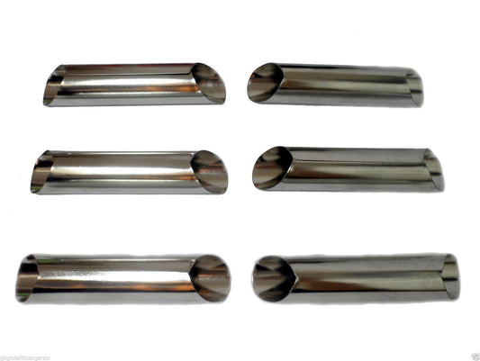 Gnali taglia unica metallo 6 pezzi pelati Cannoli formine con display, multi colore