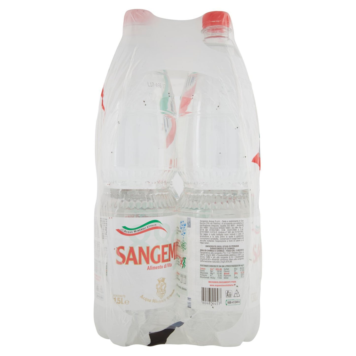 Sangemini Acqua Minerale Naturale - Confezione da 6 Bottiglie x 1.5 l