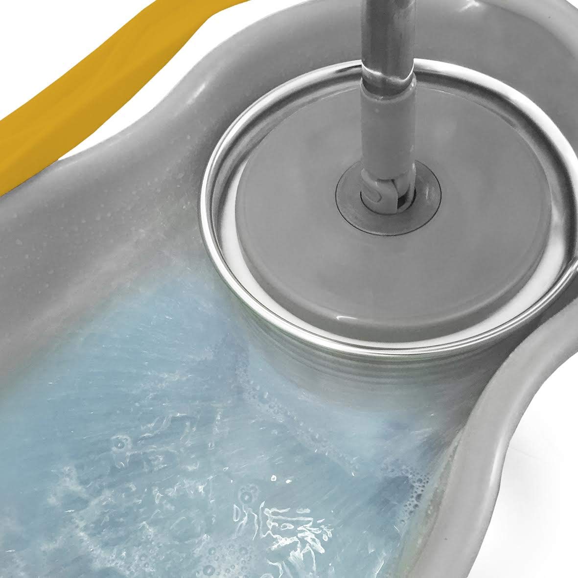 Apex Sistema Lavapavimenti con Secchio, Strizzatore a Centrifuga in Acciaio Inox, Manico e Mocio in Microfibra - Espresso Plus