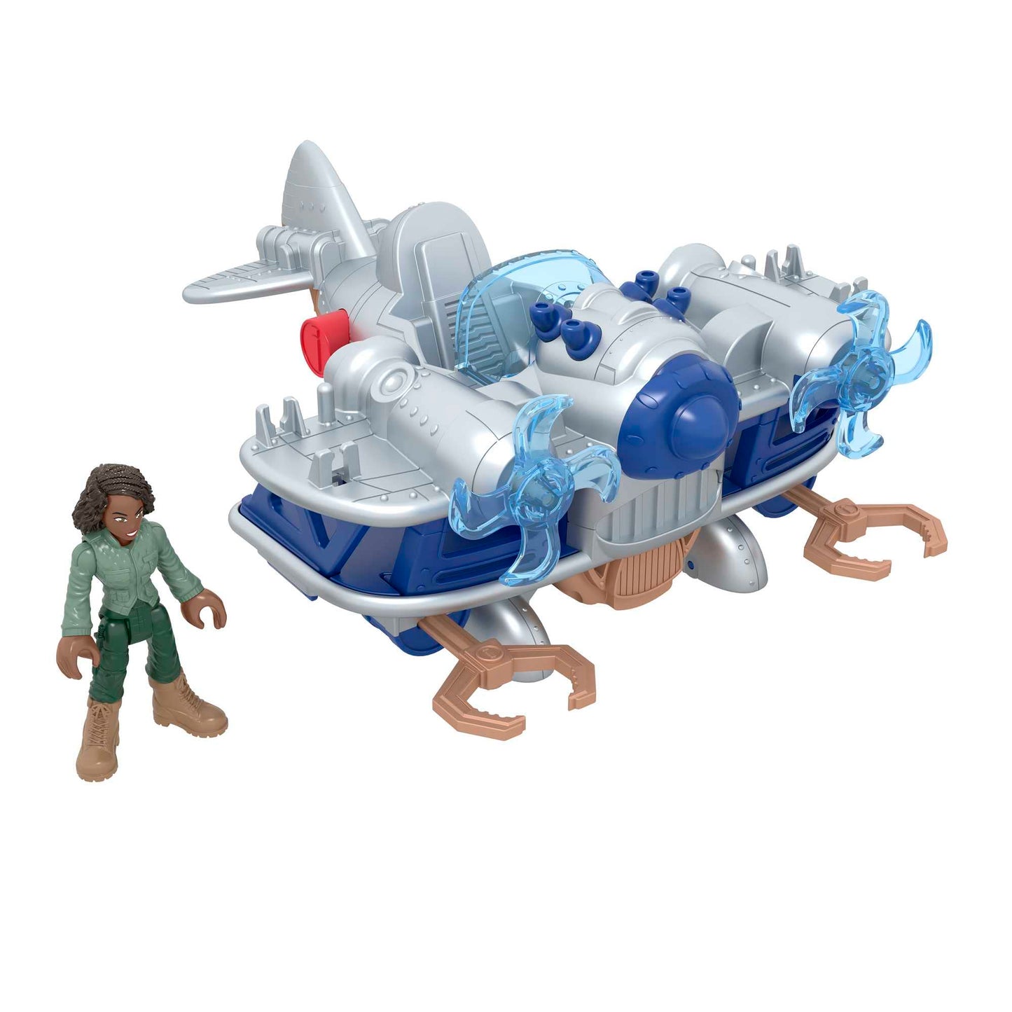 Imaginext Jurassic World Dominion - Air Tracker Kayla e il suo Aeroplano, il set include un action figure snodata di Kayla Watts, un aeroplano e 2 missili, giocattolo per bambini, 3+ anni, HML45