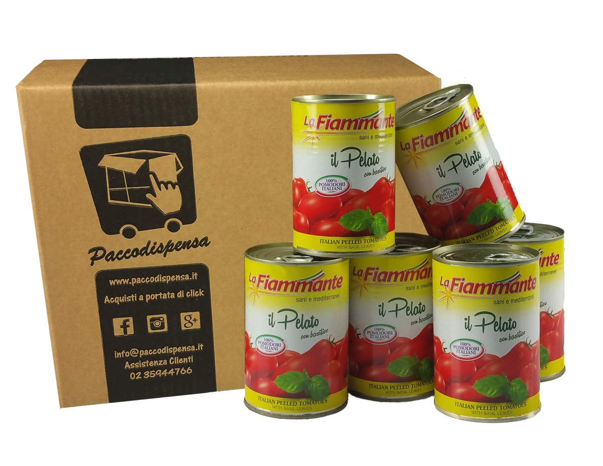 La Fiammante Pelati con Basilico 400 gr. - 24 Pezzi