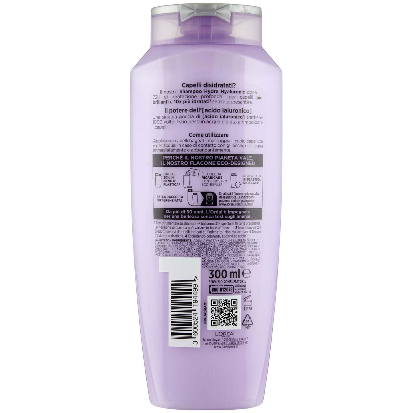 L'Oreal Paris Elvive Hydra Hyaluronic Shampoo, 300ml