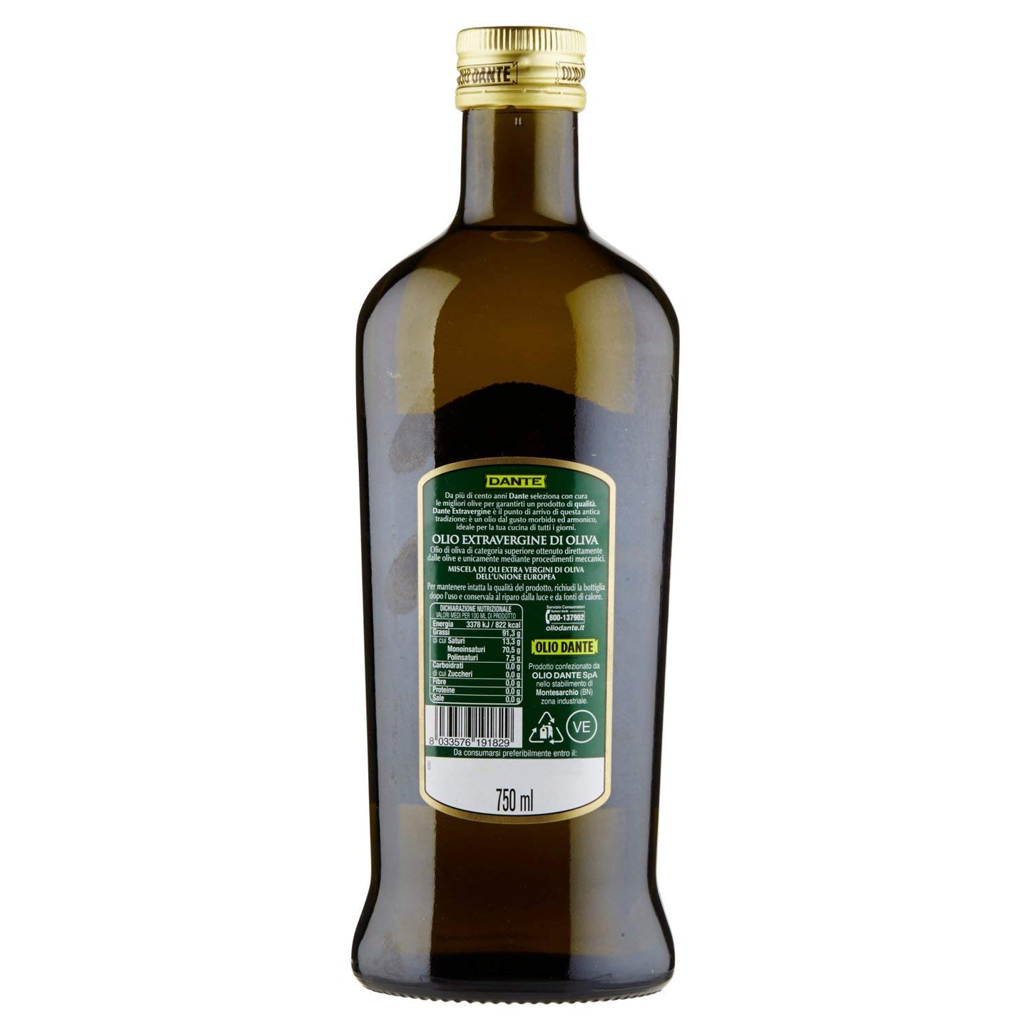 Olio Dante Extra Vergine di Oliva Terre Antiche - 750 ml