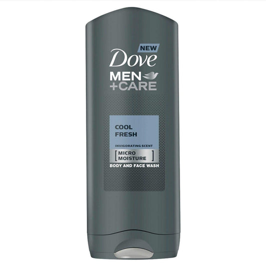 Dove, Doccia Dove Men+Care Cool Fresh, Bagnoschiuma Uomo 3 in 1 Idratante Corpo, Viso e Capelli, con Tecnologia MicroMoisture, Dona 24 Ore di Idratazione, 400 ml
