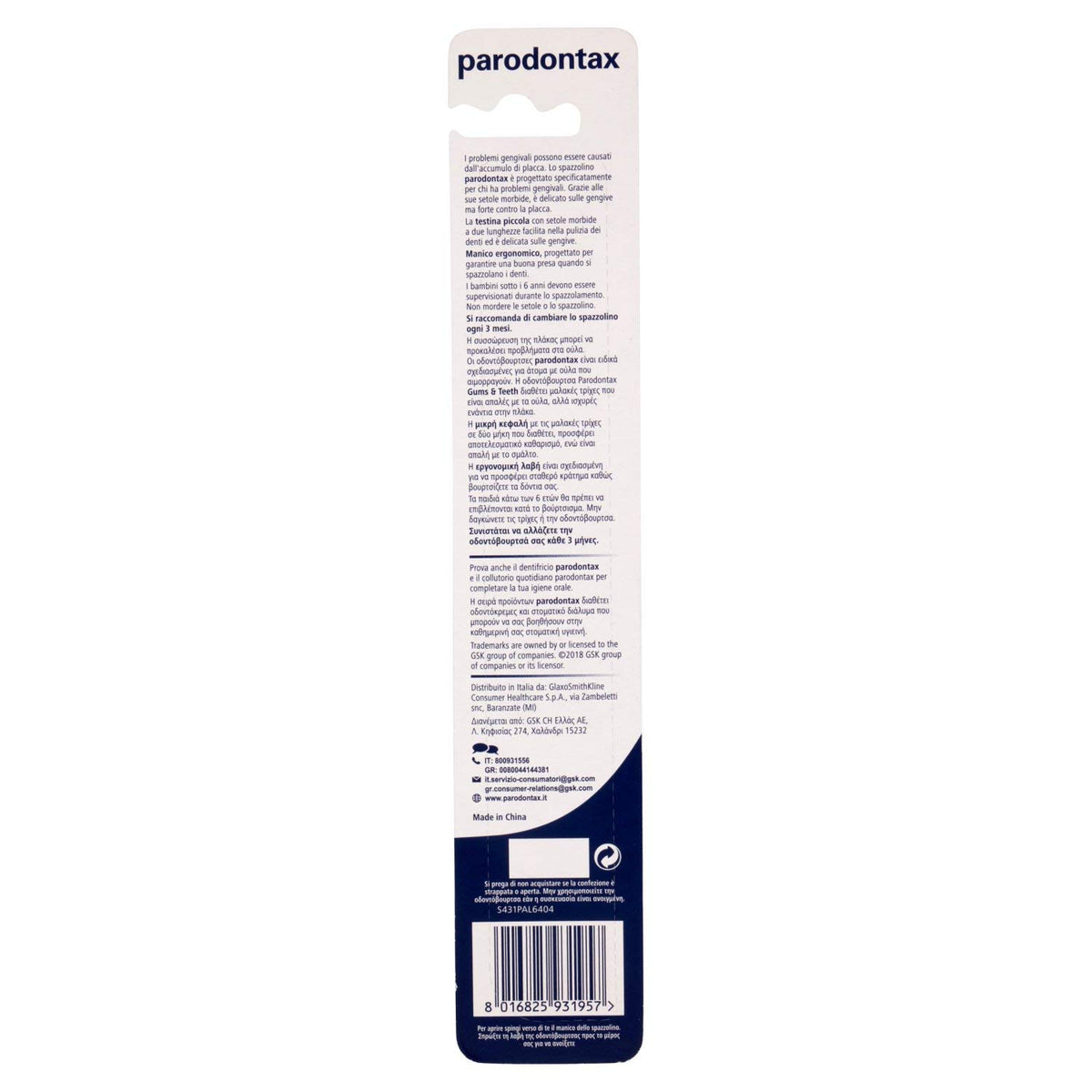 Parodontax Spazzolino Gums & Teeth, Soft