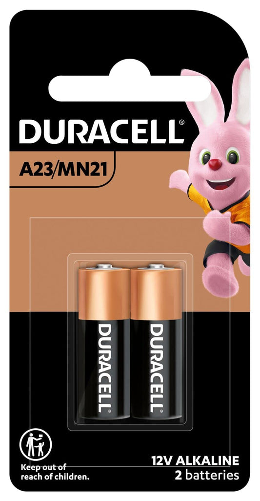 Duracell - Batterie speciali alcaline MN21 da 12 V, confezione da 2 pezzi (A23 / 23A / V23GA / LRV08 / 8LR932) progettate per l'uso in telecomandi, campanelli wireless e sistemi di sicurezza