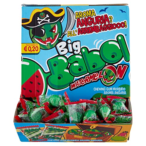 Big Babol Watermelon, Chewing Gum Morbido, Gusto Anguria, Confezione da 200 Gomme da Masticare incartate singolarmente, Ottime da Condividere, per Feste e Compleanni Bambini
