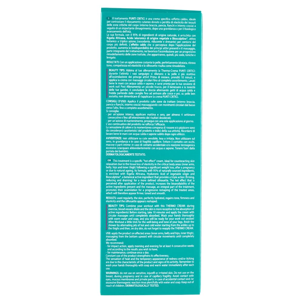 GEOMAR | Thermo-Crema Punti Critici, con Kigelia Africana, Acido Ialuronico di Origine Vegetale e Biosculptine®, 95% di Origine Naturale, Made in Italy, 150 ml