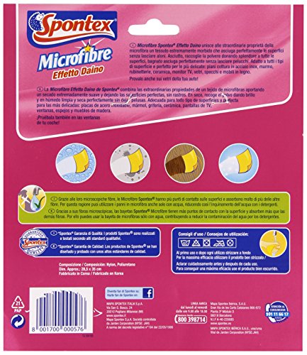 Spontex - Panno Microfibre, Effetto Daino