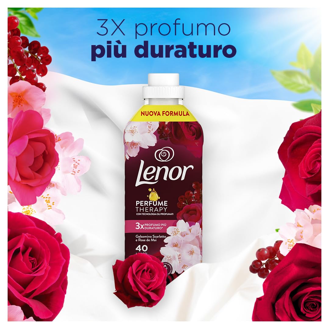 Lenor Ammorbidente Lavatrice Concentrato 440 Lavaggi (8X55), Gelsomino Scarlatto E Rose De Mai, Freschezza Che Dura 3 Volte Più A Lungo Con Tecnologia Olii Profumati