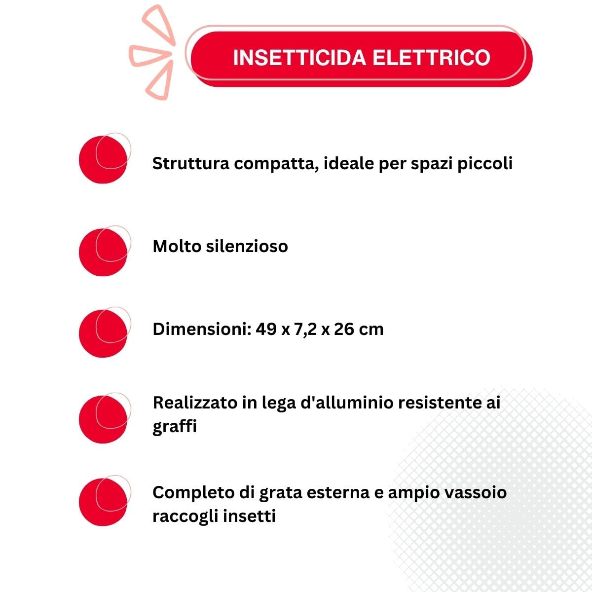 INSETTICIDA ELETTRICO 2 x 15 W cm 49 x 7.2 x h 26 mq.100