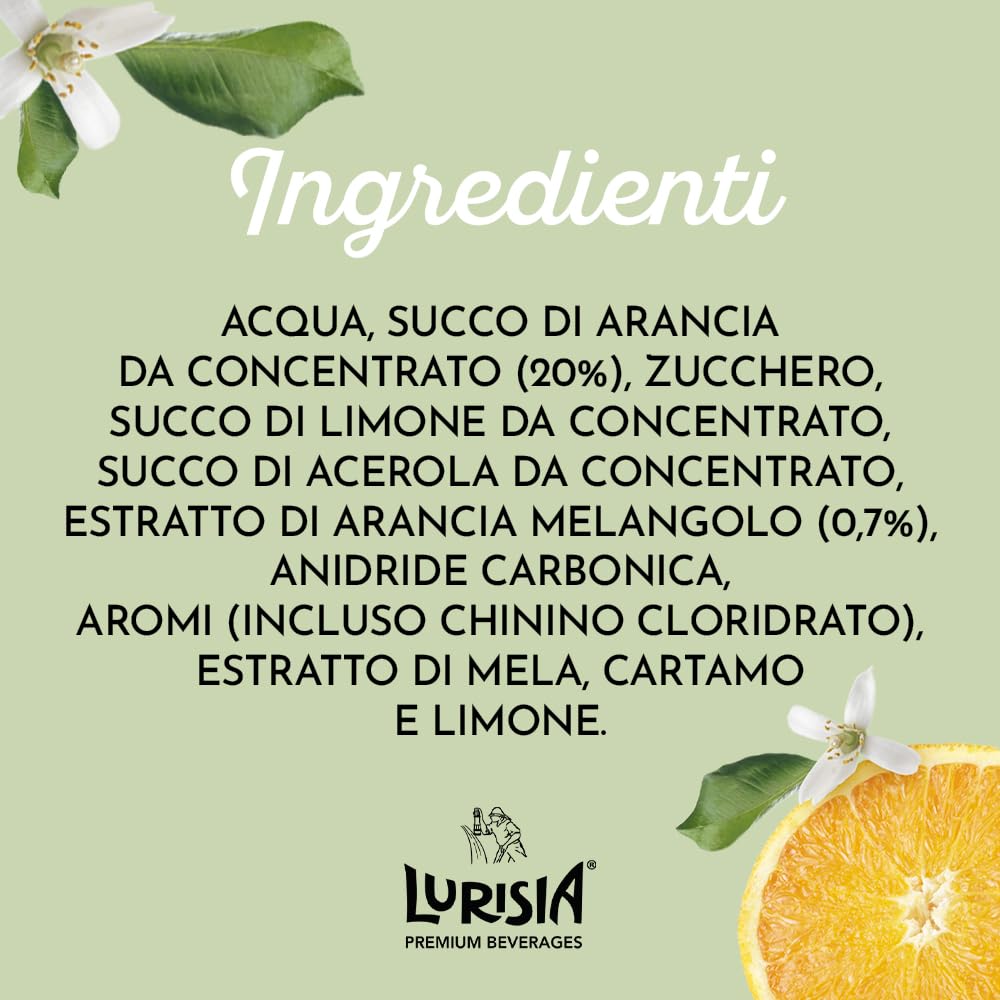 Lurisia La Nostra Aranciata Amara, Bevanda Analcolica Prodotta con il Succo delle Arance Italiane e l’Estratto di Melangolo di Puglia – 24 Bottiglie in Vetro da 275ml