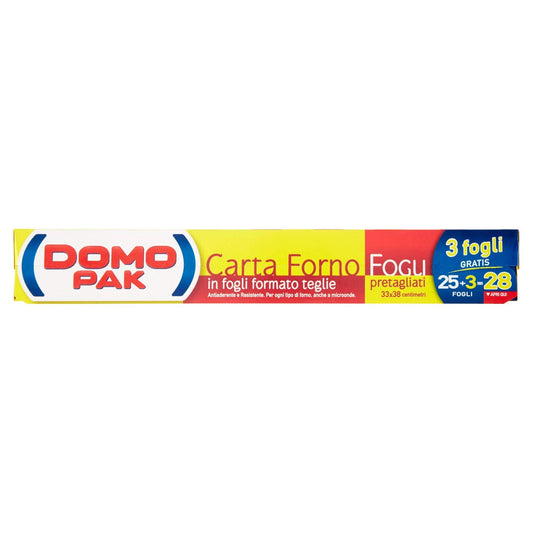 Domopack Carta Forno In Fogli 25+3 Cm 33x38 - M 10,6, 28pz