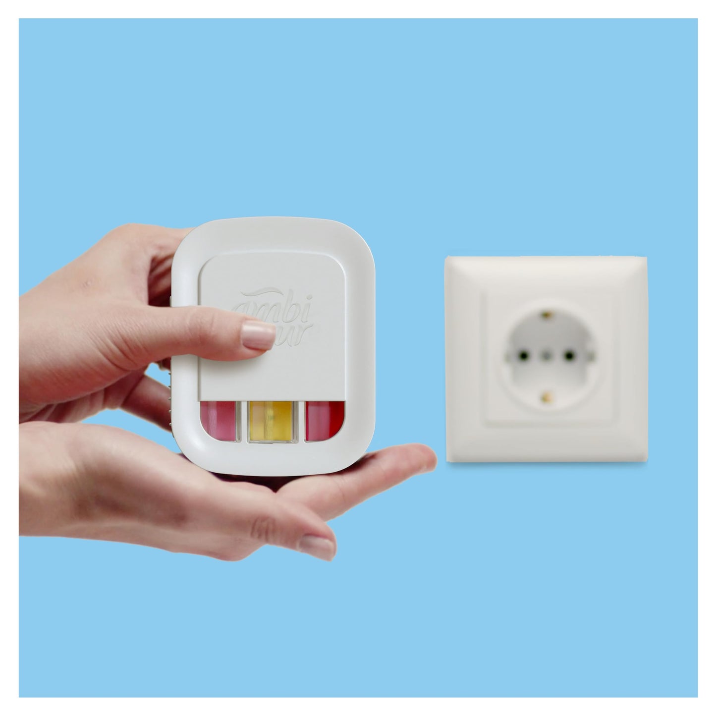 Ambi Pur 3Volution Profumatore per Ambienti, 1 Diffusore Elettrico e 1 Ricarica, Fragranza Lenor Risveglio Primaverile, Teconologia Elimina Odori, Fino a 90 Giorni di Profumo per Ricarica