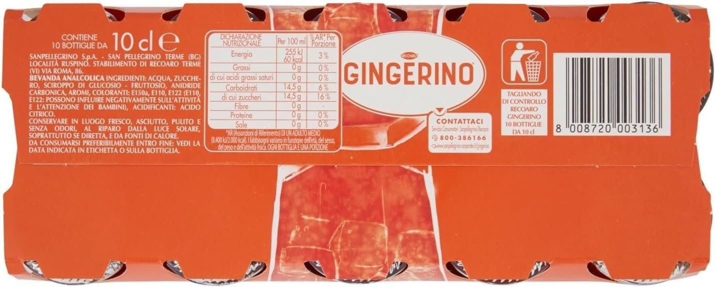 60x Confezione Prova San Bitter Rosso + Gingerino Recoaro Bevanda Analcolica Rinfrescante, Aperitivo Italiano, Bottiglia in Vetro da 10cl