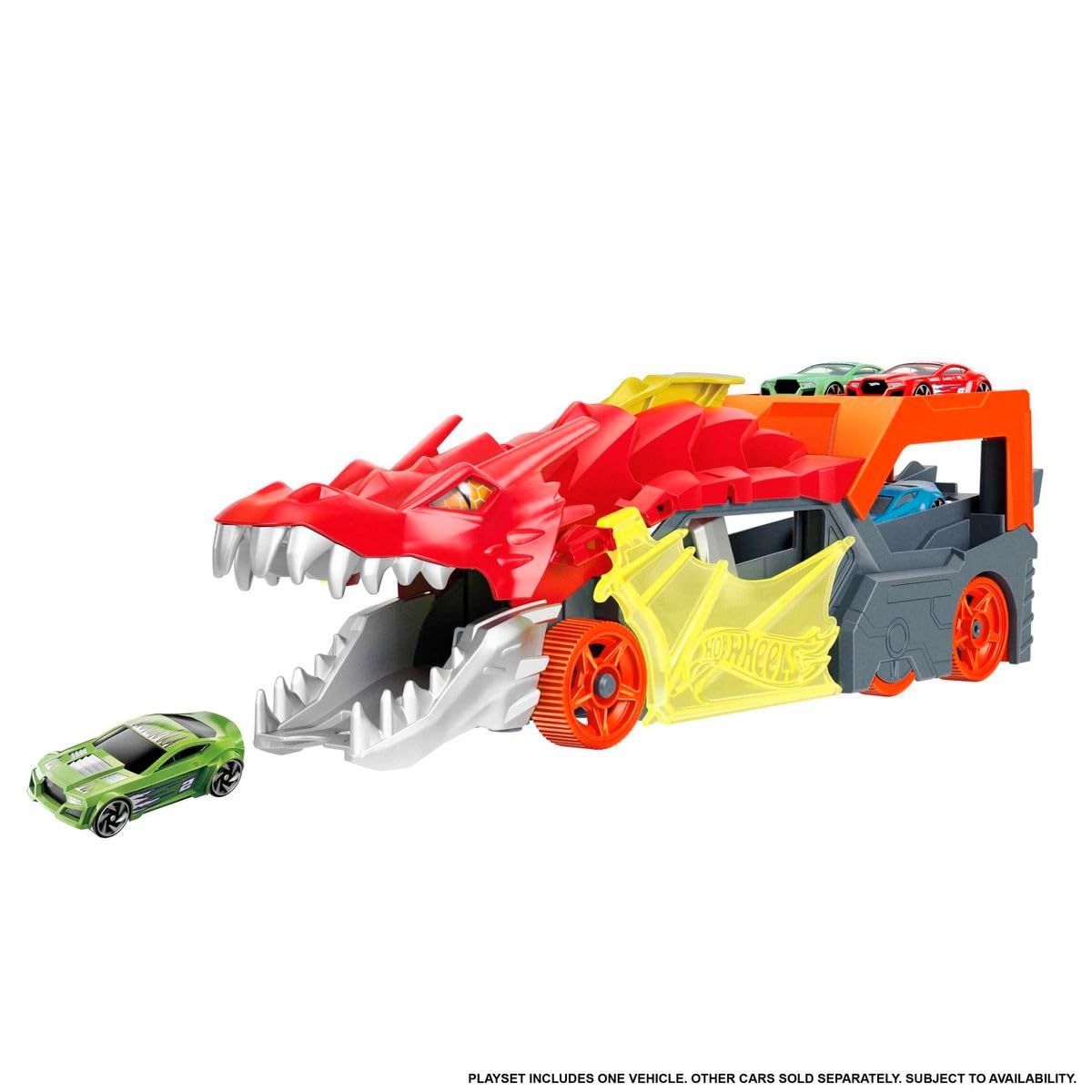 Hot Wheels GVG36 - Hungriger Hai-Transporter-Spielset mit 1 Fahrzeug im Maßstab 1:64, Spielzeug Autorennbahn für Kinder von 4 bis 8 Jahren
