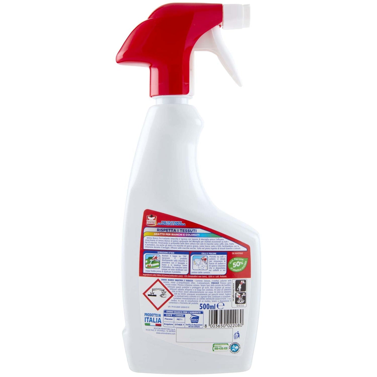 Omino Bianco Samcchiatore Smacchia&Sgrassa 500ml, 500ml