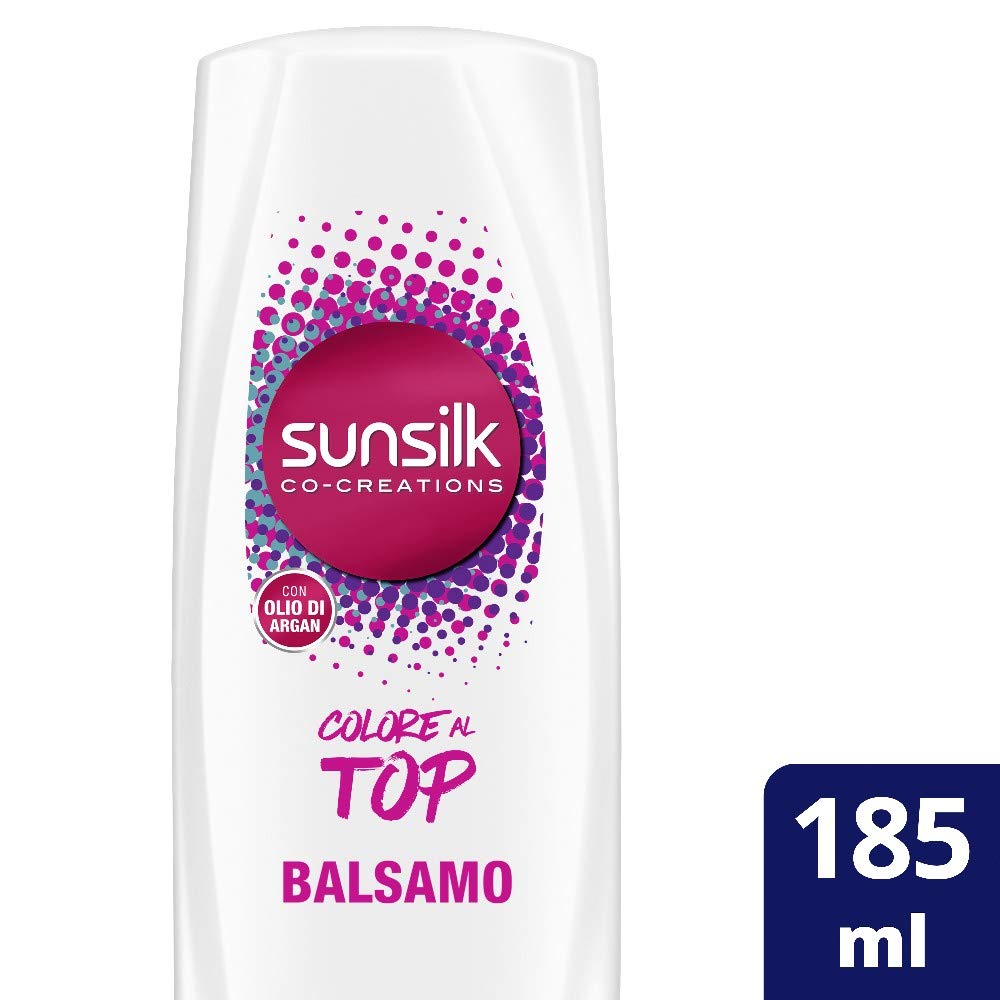 Sunsilk Balsamo Colore al Top, Extra Nutrimento Per Capelli Colorati Megapack da 12x 185ml