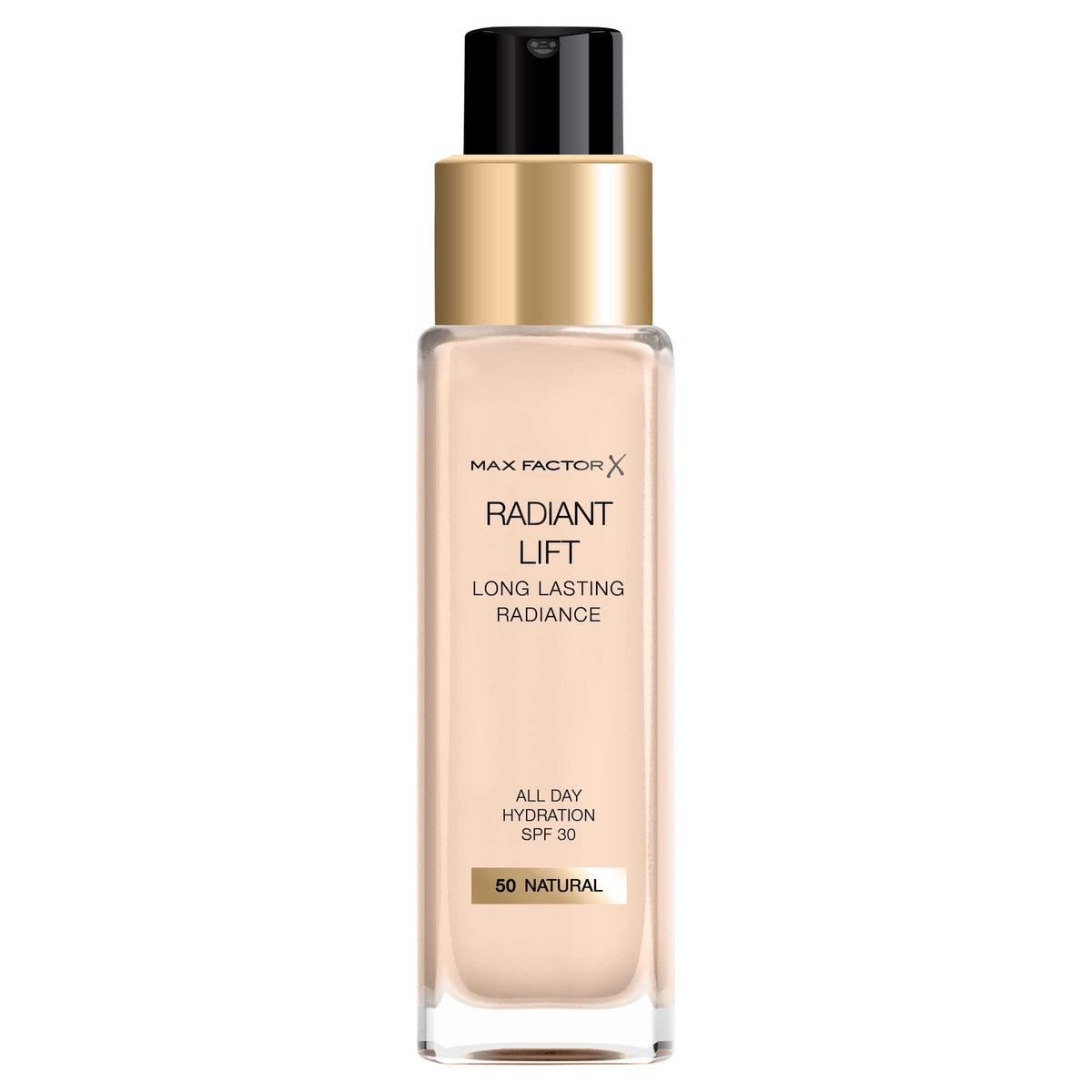 Max Factor Fondotinta Liquido Radiant Lift, Formula Antietà a Lunga Durata con SPF 30 ed Acido Ialuronico