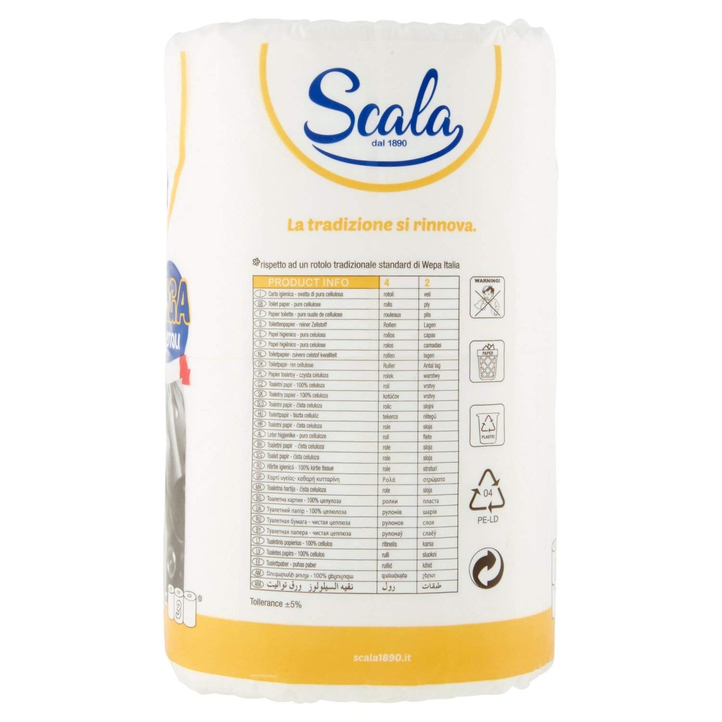 Scala Carta Igienica Rotoli Giga, Confezione da 4