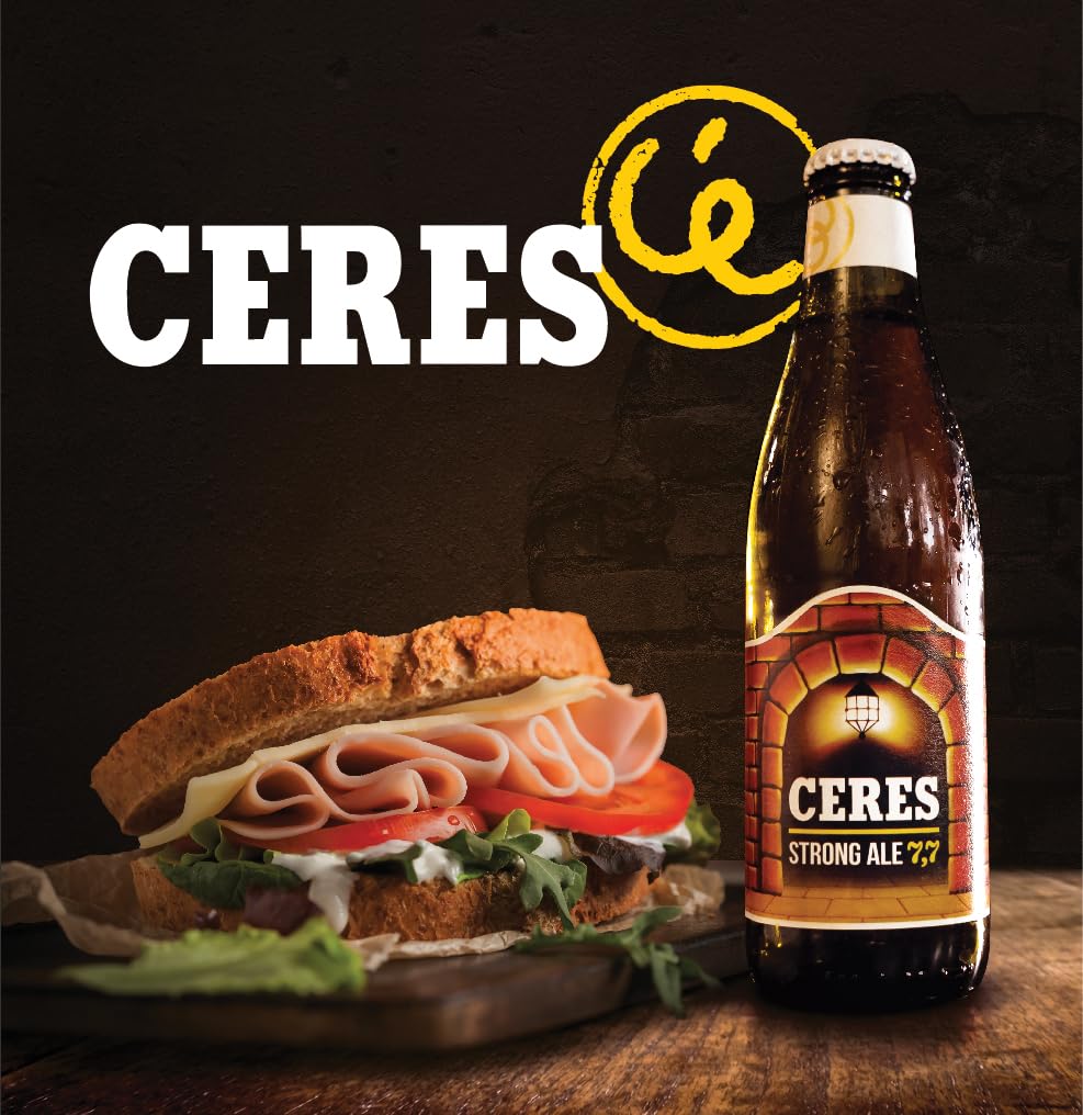 Ceres Strong Ale - 3 Bottiglie da 33 cl, Birra Bionda Doppio Malto con Riflessi Dorati, Gradazione Alcolica 7,7°C, Gusto Ricco ed Intenso con Sentori di Malto