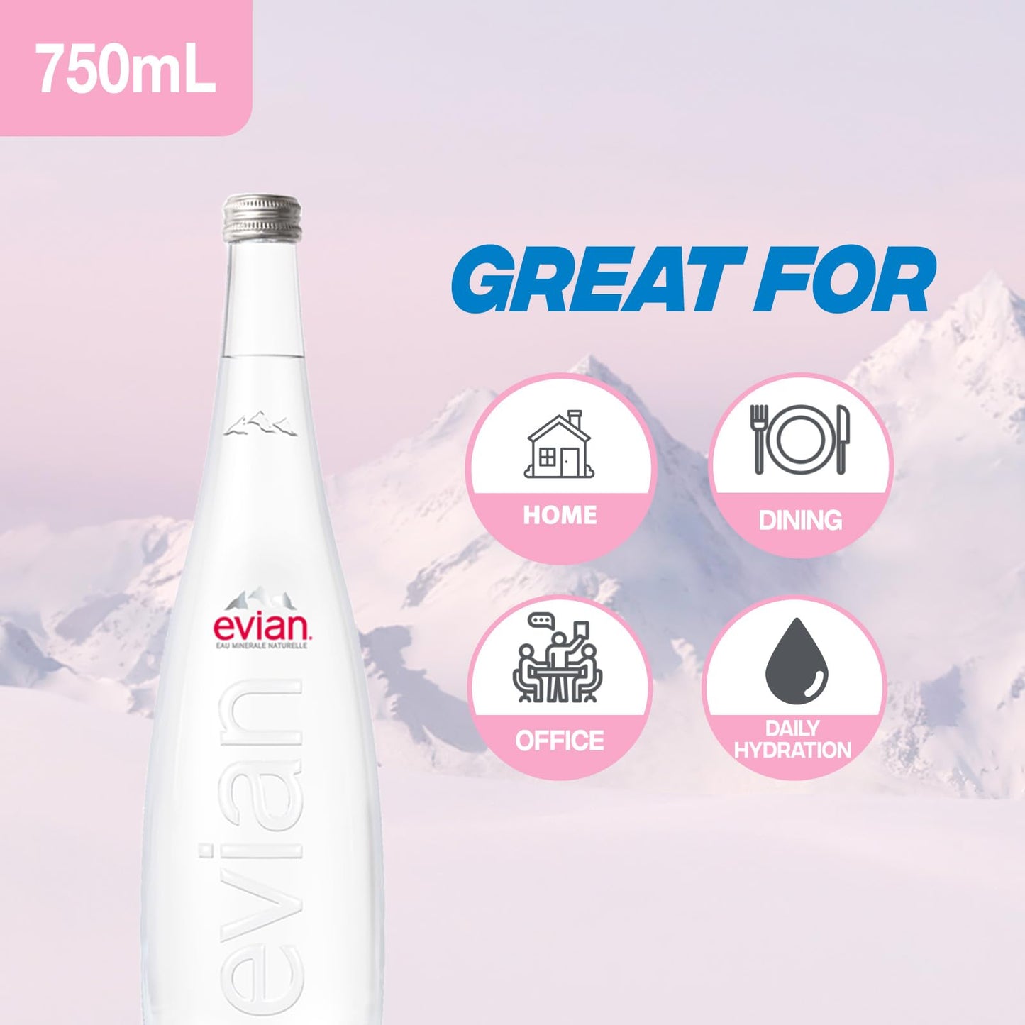 Evian Acqua Minerale Naturale 75CL VAP x 12