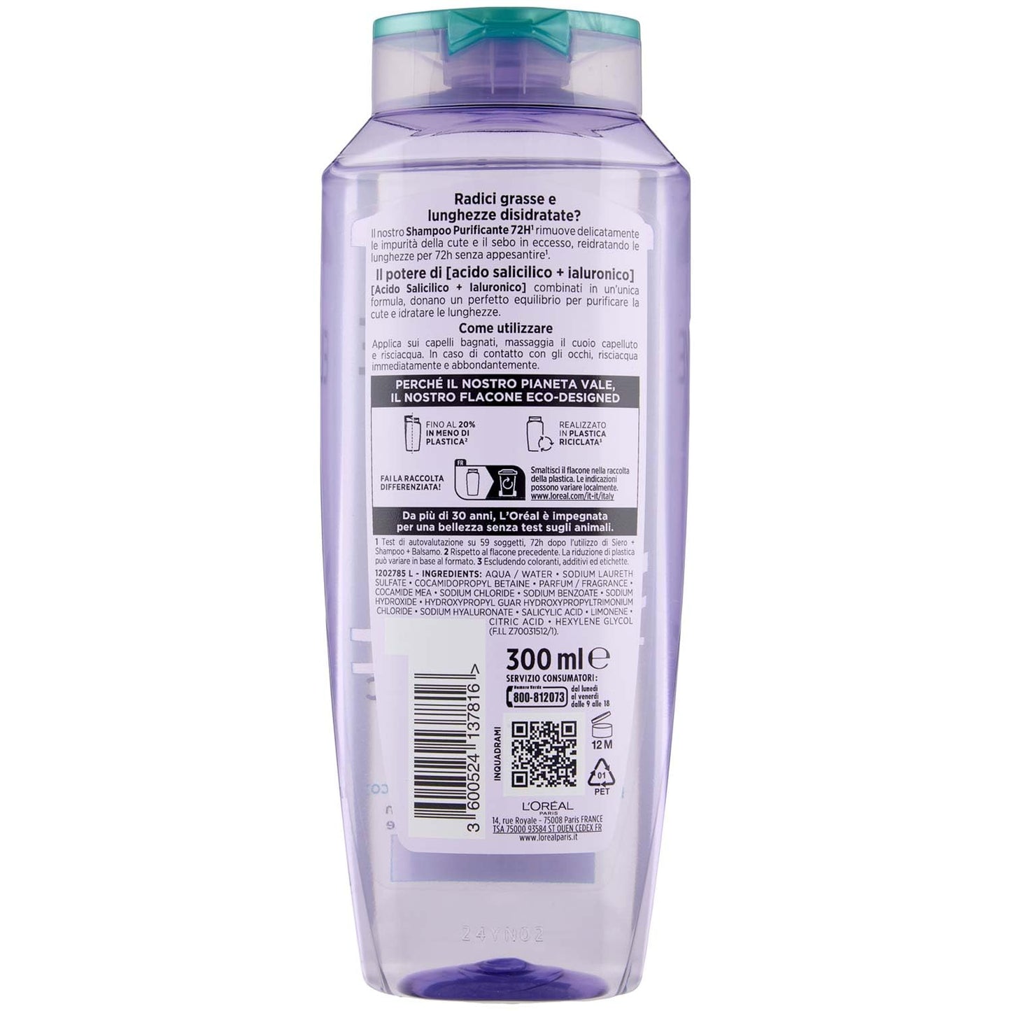 Elvive Shampoo Hyaluronic Pure 300ml, 300ml