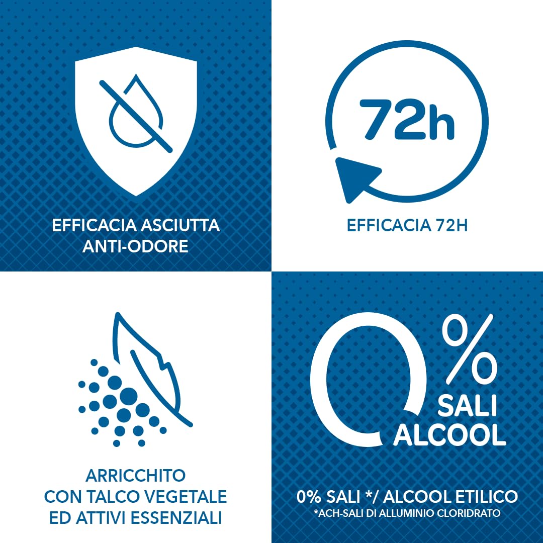 Borotalco, Deodorante Uomo Spray Puro, con Talco Essenziale, Formula Senza Alcool e Sali di Alluminio, Asciutto Anti-Odori, 72h di Efficacia, Profumo Minerale - 4 Flaconi da 150 ml