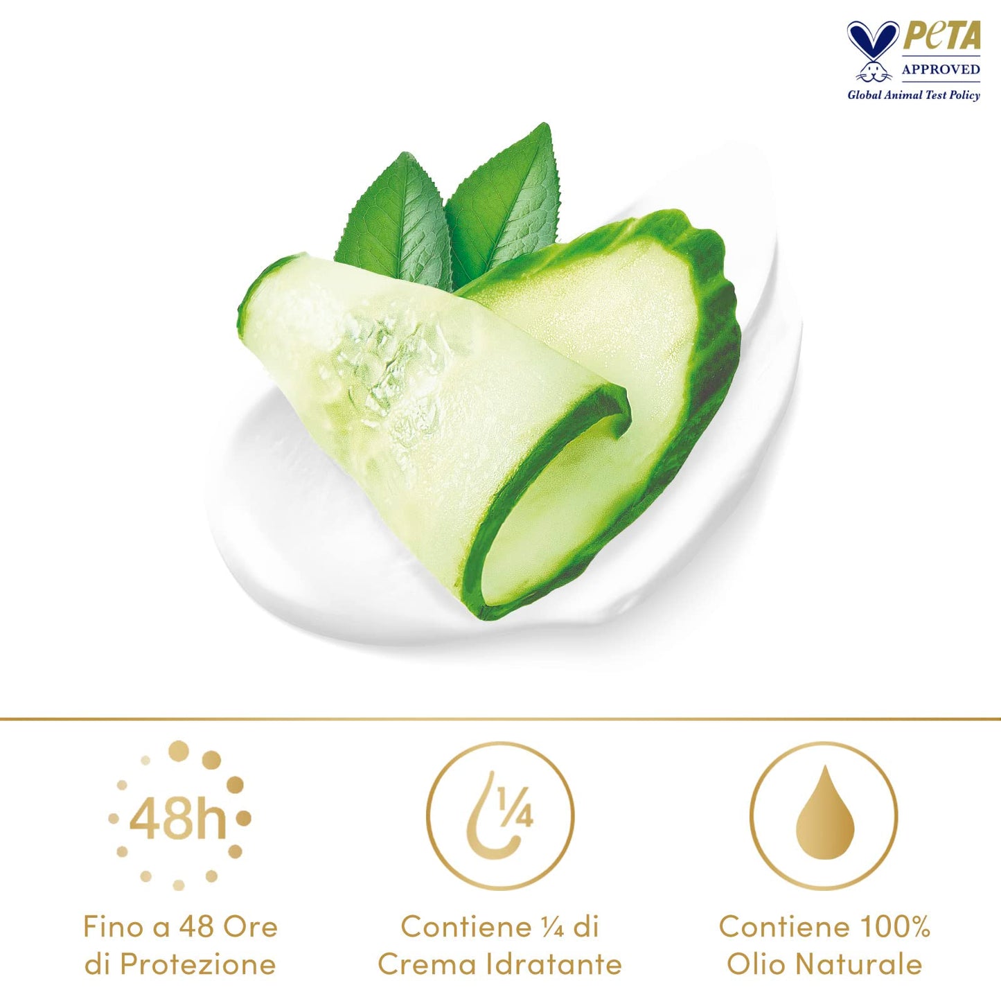 Dove, Deodorante Go Fresh Cetriolo e Tè Verde Stick, Antitraspirante, con 1/4 Crema Idratante, Protezione Fino a 48 Ore, con Olio Nutriente, per Uomo e Donna, 6 Pezzi da 40ml