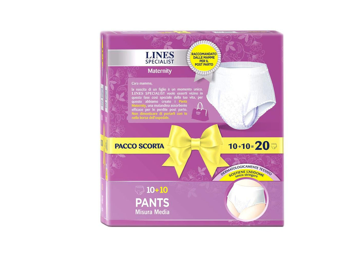 Lines Specialist Pants Maternity Misura Media, 70 - 100 cm, 20 Mutandine Post Parto