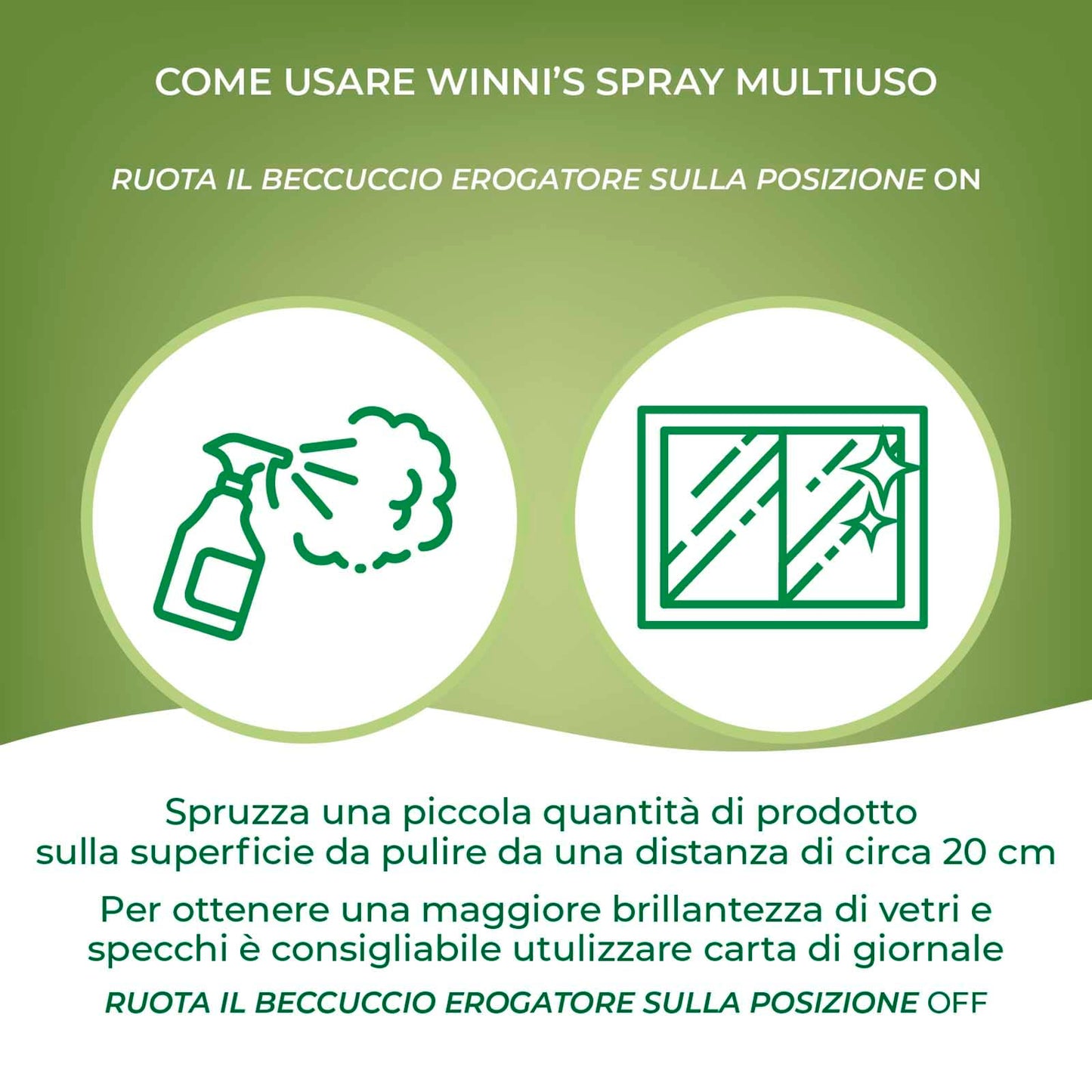 Winni's Naturel Multiuso Detergente Spray per Tutte le Superfici Senza Risciacquo Ipoallergenico con Materie Prime di Origine Vegetale Completamente Biodegradabili - 4 Flaconi da 500ml