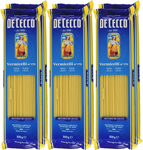 De Cecco - Vermicelli, Pasta Di Semola Di Grano Duro - 6 pezzi da 500 g [3 kg]