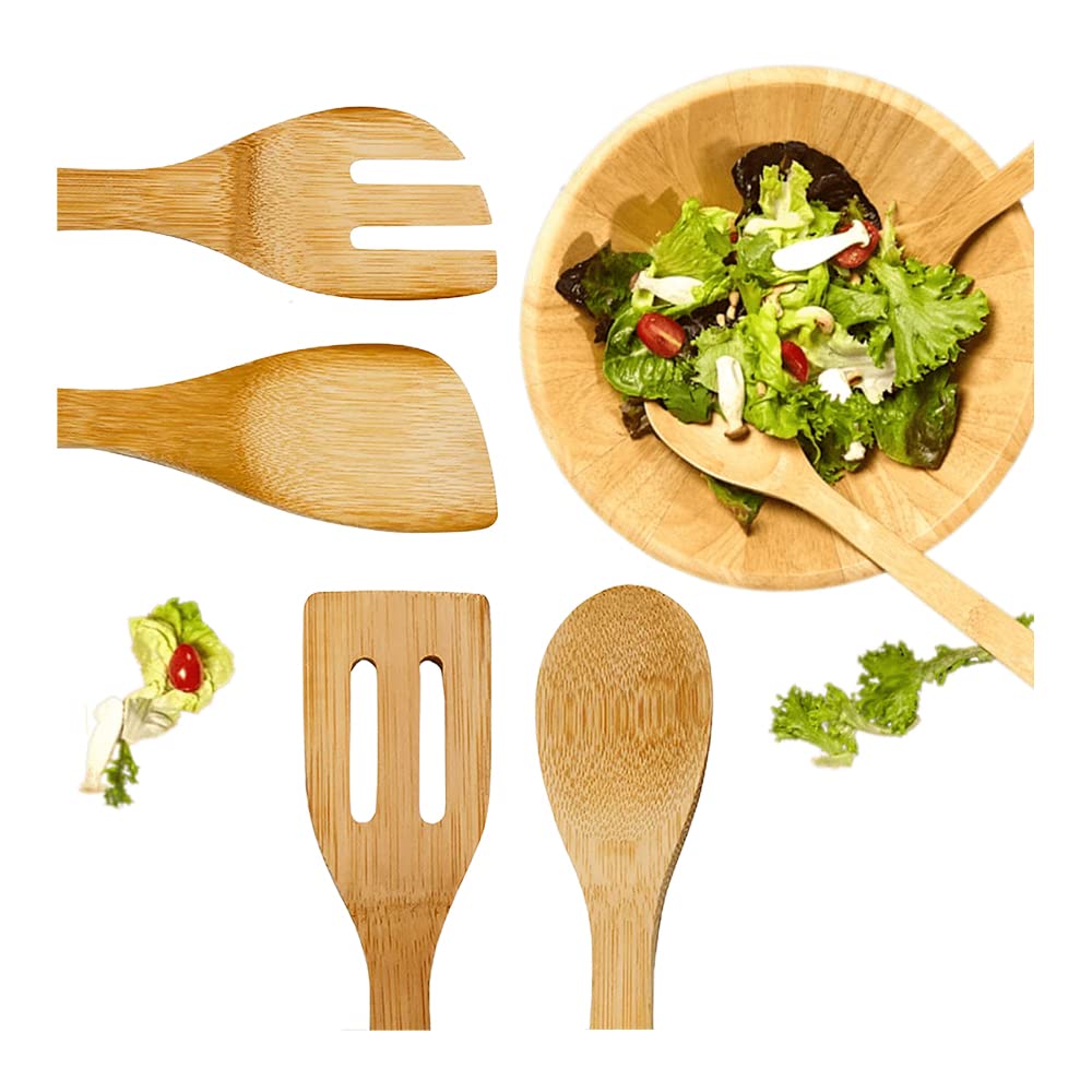 CG94 Set 4 Mestoli in Bamboo con Contenitore