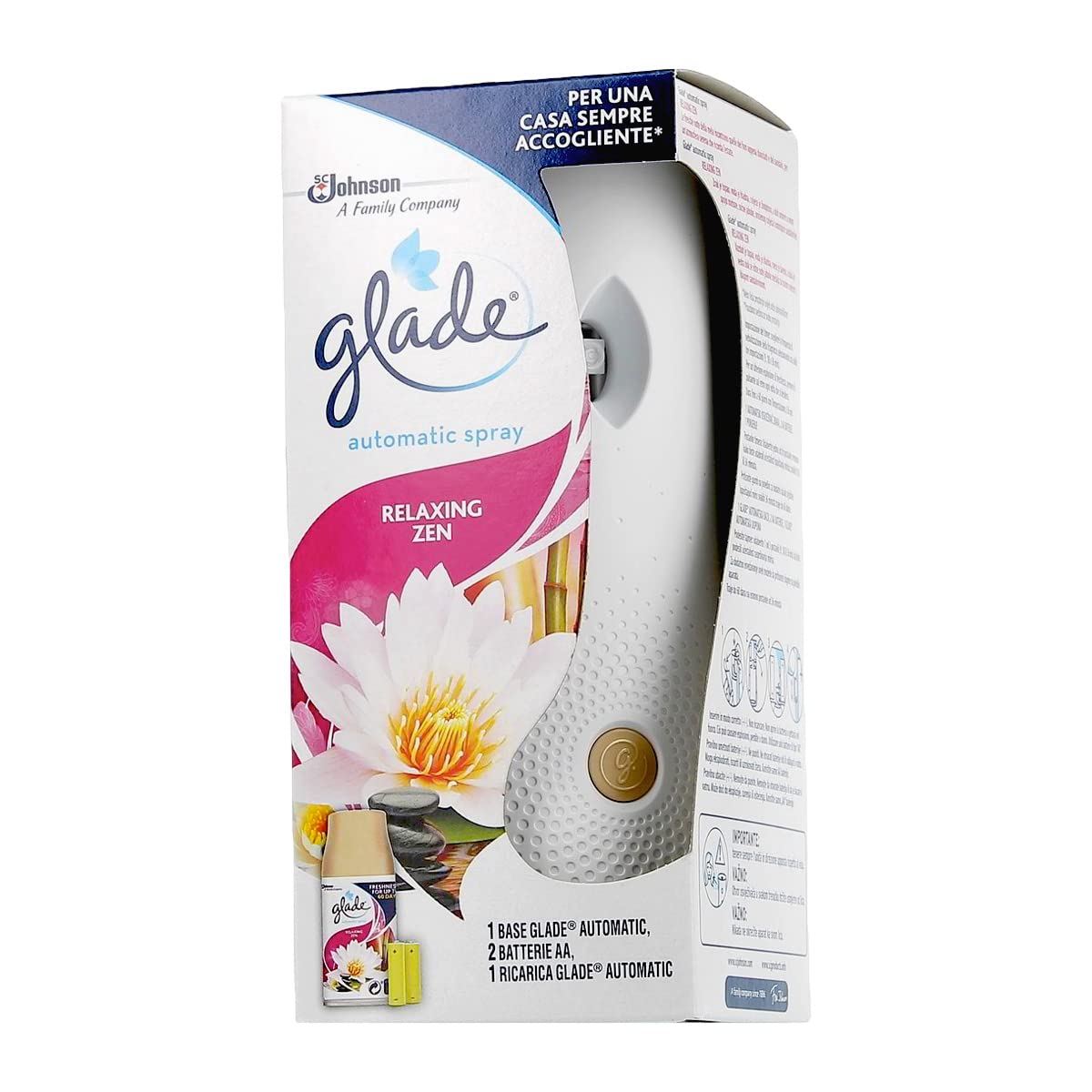 glade Automatic Spray Base con 4PZ Ricarica Fragranza Relaxing Zen - 269 ml