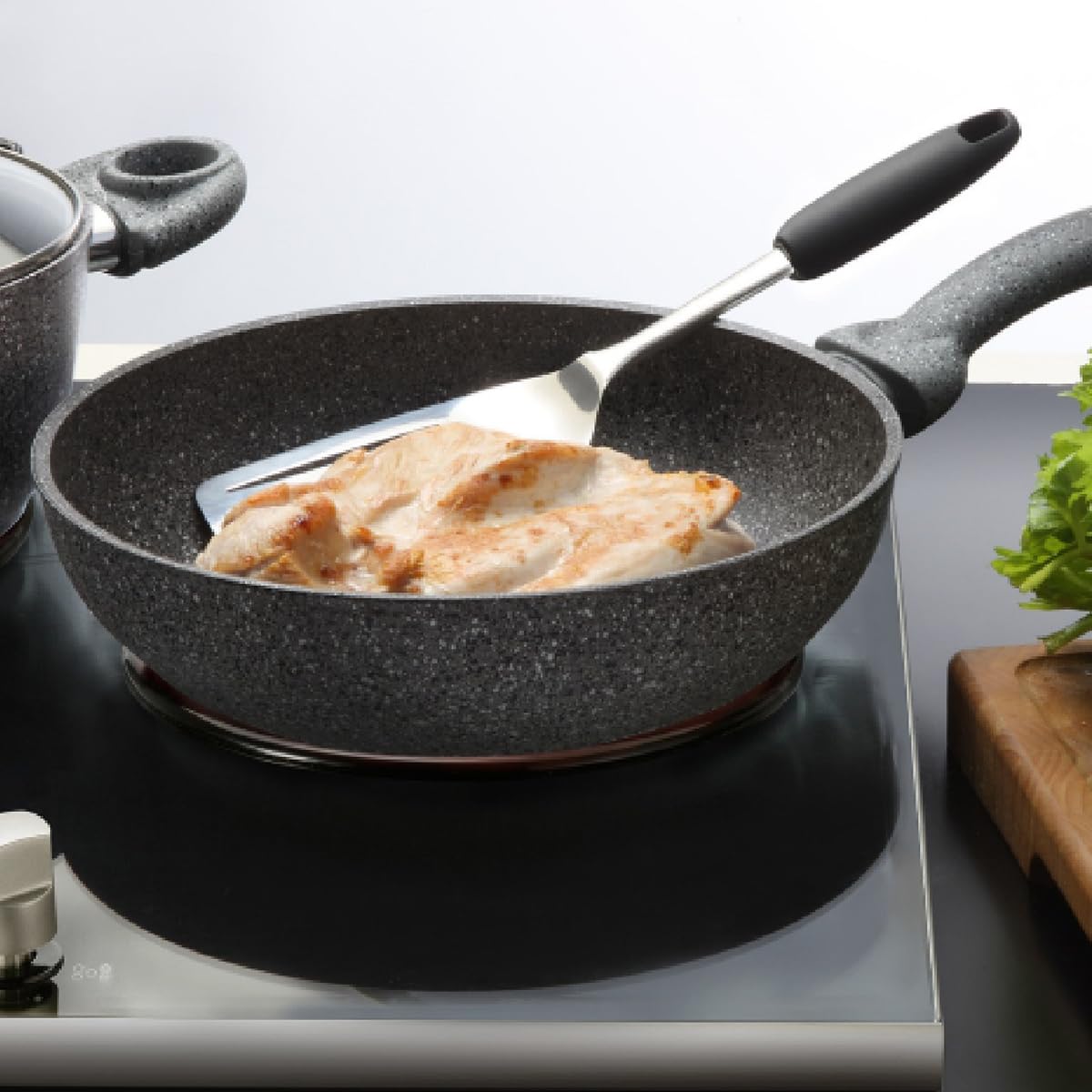 PADELLA ANTIADERENTE PIETRA CM.28 - CUORE DI PIETRA INDUCTION